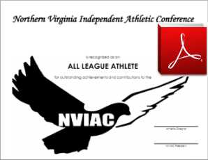 NVIAC All League Certificate Template - PDF Format